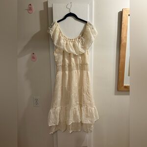 Vintage Cream Ruffle Prairie Western Style Dress